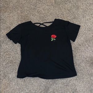 Criss Cross Rose Top